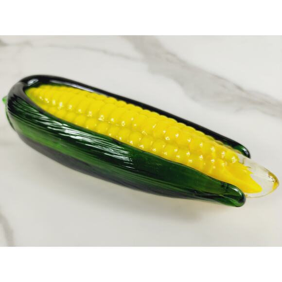 Art Glass Hand Blow Ear Sweet Corn Vegetable 8" Home Decor 90s Vintage - Picture 6 of 12